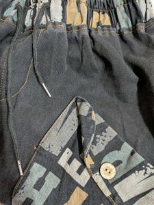 Stylish Washed Black Denim Cargo Pants