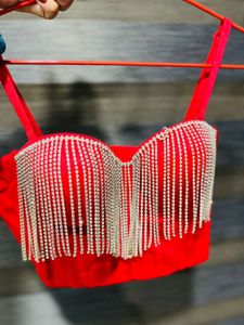 Red Embellished Blouse