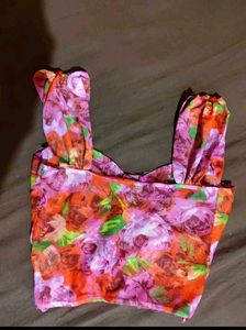 Floral Print Corset Top