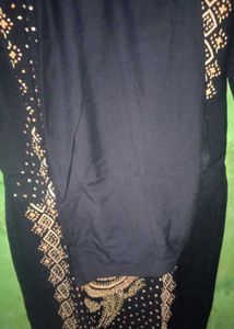 Elegant Black &amp; Gold Embroidered suit