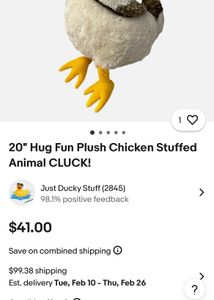 20" Hug Fun Plush Chicken Stuffed Animal