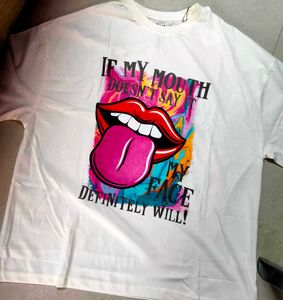 Shein Graphic Print White T-shirt