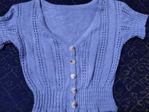 Light Blue Knit TOP