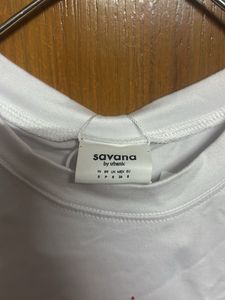 Cream Star Print Cropped T-Shirt