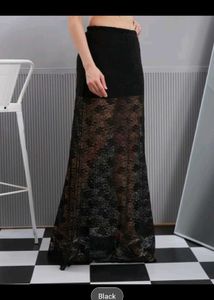 Elegant Black Lace Maxi Skirt