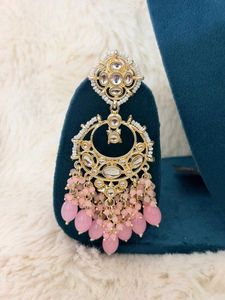 🌸Elegant Pink Beaded Chandelier Earring🌸s