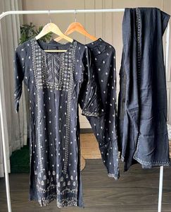 Pretty Black 🖤 Kurta , Pant , Dupatta Set