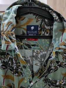 Men's Floral Print Short Sleeve Shirt