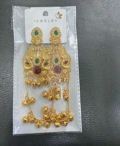 Elegant Gold Tone Jhumka Earrings