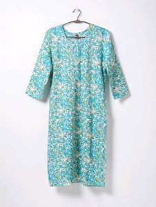 Stylish Blue Floral Printed Kurti | Casual Wear