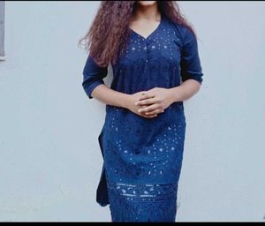 Elegant Blue Chikankari Kurta
