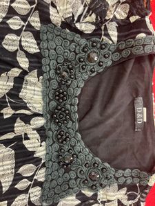 Elegant Black &amp; White Floral Top