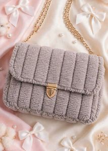 Chic Quilted Grey Shoulder Bag