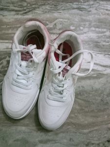 Classic White &amp; Pink Sneakers