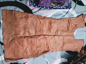 Embroidered Cotton Kurta Brown  only