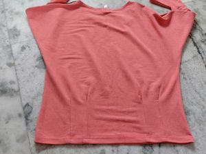 Coral Zip Detail Long Sleeve Top