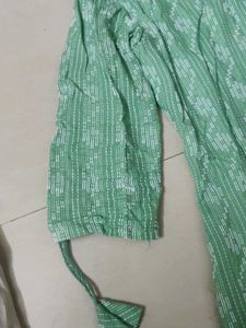 Green Printed Cotton Kurti
