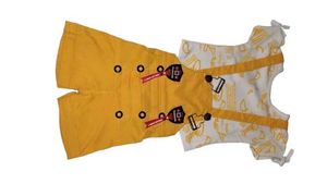 Cute Yellow Suspender Shorts Set