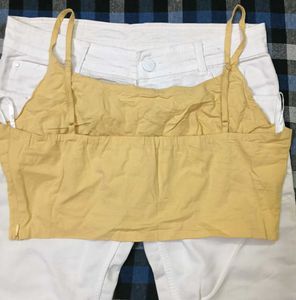 Yellow Smocked Crop Top 🌼