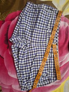 Blue and White Gingham Shorts