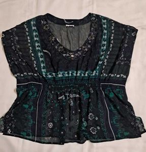 Y2k Vintage 2000s Desi Chatpata Sheer Kaftan Top