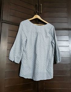 JODIFL Printed Kurta with Lace Detail