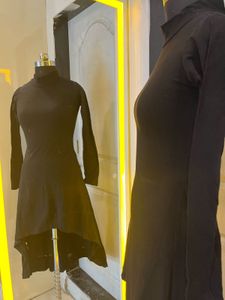 Chic Black Turtleneck Dress