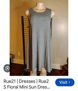 Gray Sleeveless Swing Dress