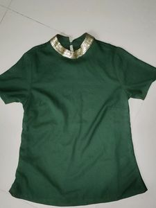 A Festive Dark Green Top