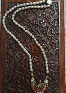 freshwater pearl necklace with stone pendant