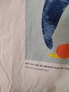 Men's Graphic Print White T-Shirt L size