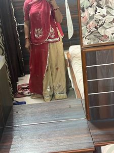 Elegant Red & Beige Rajputi dress Set