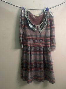 Cozy Patterned Mini Dress