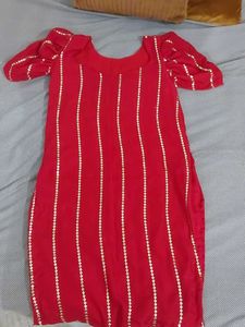 Red & Gold Embellished Kurti