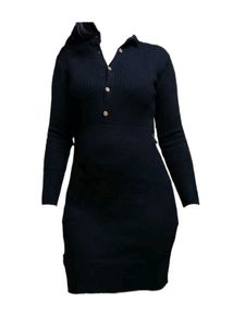 Black Knit Midi Dress