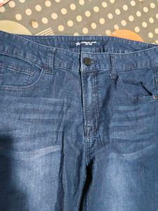 Blue Denim 3/4Jeans and shirt set