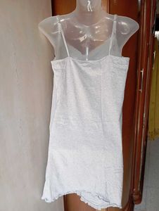 Cute Polka Dot Nightdress with Lace Trim