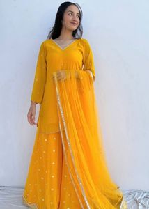 Yellow Brand New Alain’s Embroidered Designer Set