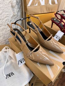 Zara Patent Slingback Heels