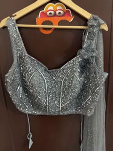 Sparkling Grey Festive Lehanga