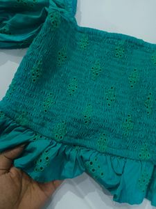 Sea Green Tropical Top