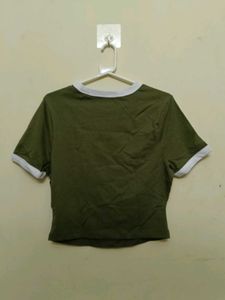Dark Green Cropped T-Shirt