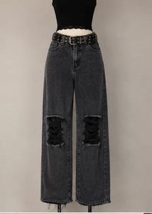 Ripped Black Straight fit jeans