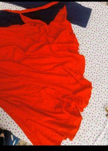 Orange &amp; Navy Blue Kurta Set