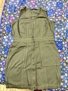 Olive Green Utility Dress