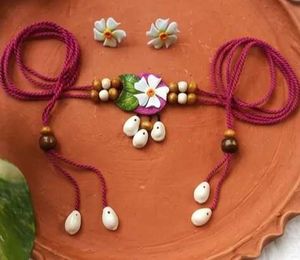 Handmade Floral Choker & Earrings Set