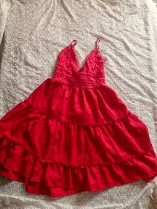 Red Tie-Back Mini Dress