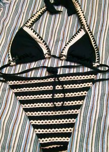 Black Crochet Trim Bikini set