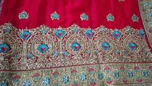 Red Embroidered Silk Saree