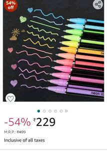 METALLIC NEON COLORS PENS @SALE